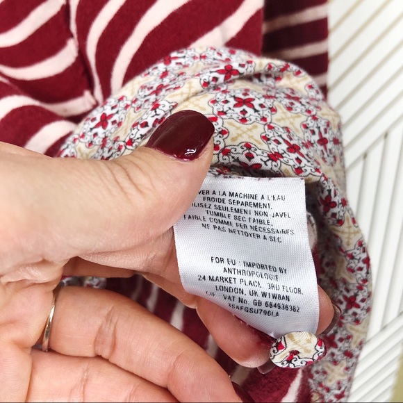 Anthropologie Striped Red Peplum Shirt - Picture 6 of 6